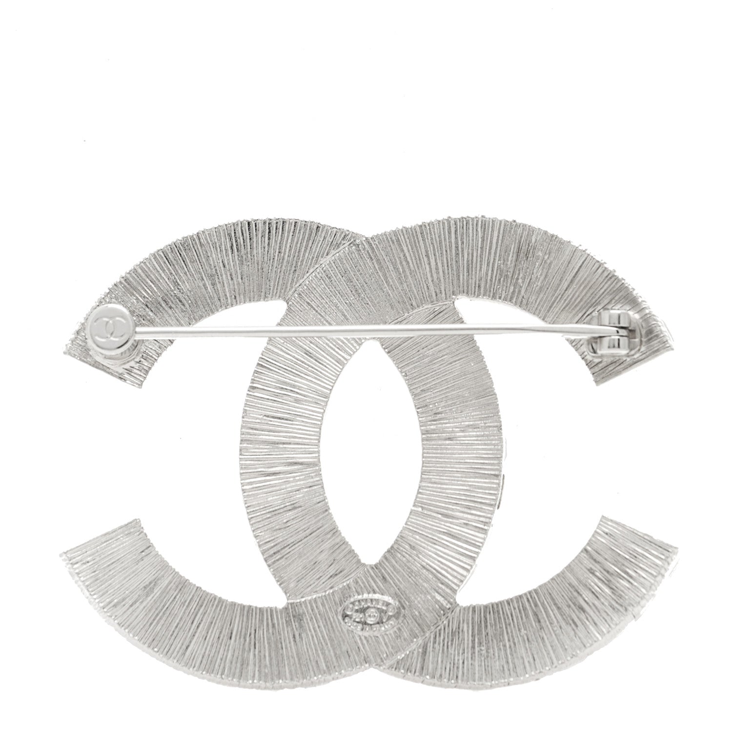 Chanel Baguette Crystal CC Brooch Silver 3 of 4