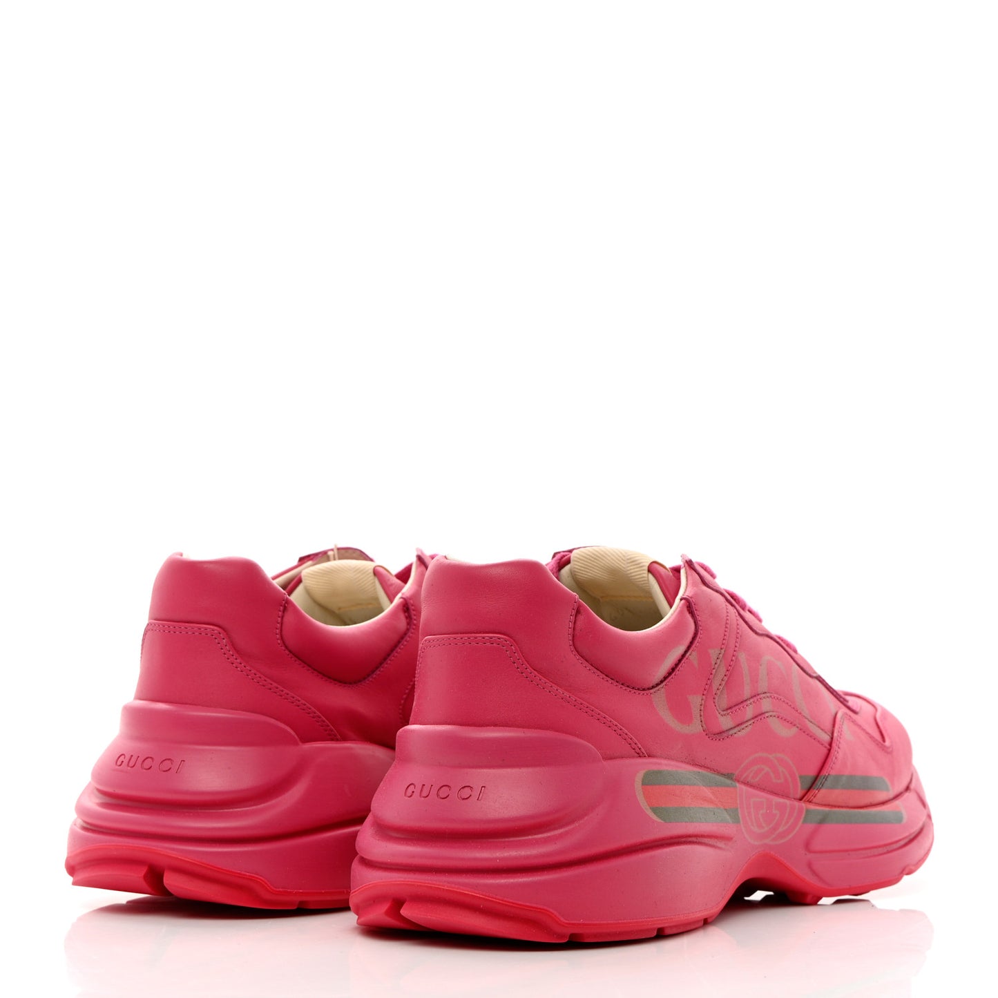 Calfskin Logo Mens Rhyton Sneakers 12.5 Box Pink