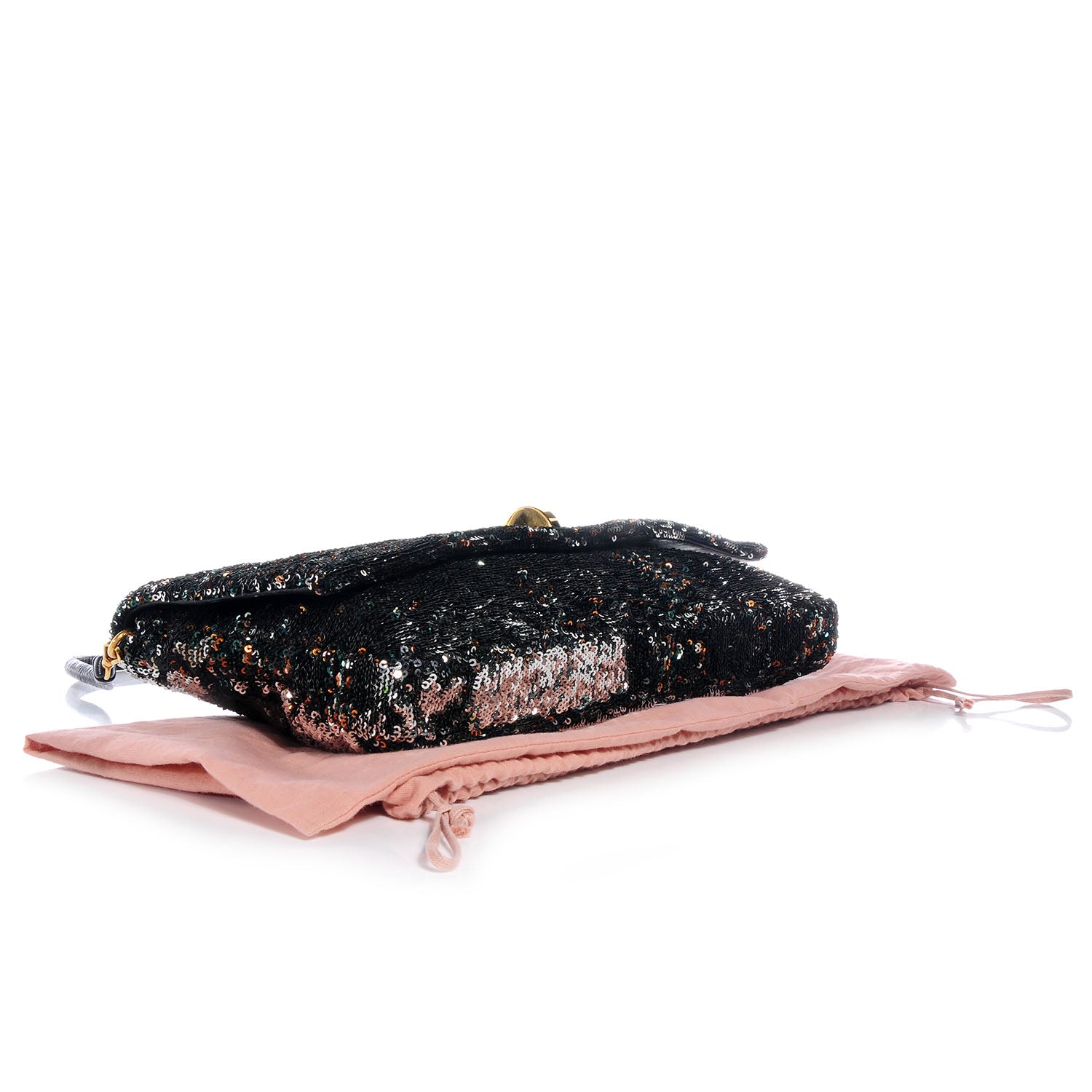 Miu Miu Oversized Sequined Clutch Black 4 of 9