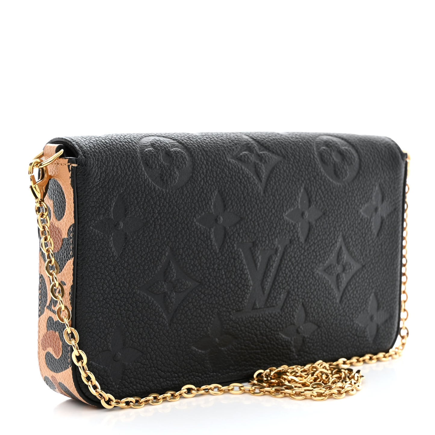 Monogram Animal Print Pochette Felicie Chain Wallet