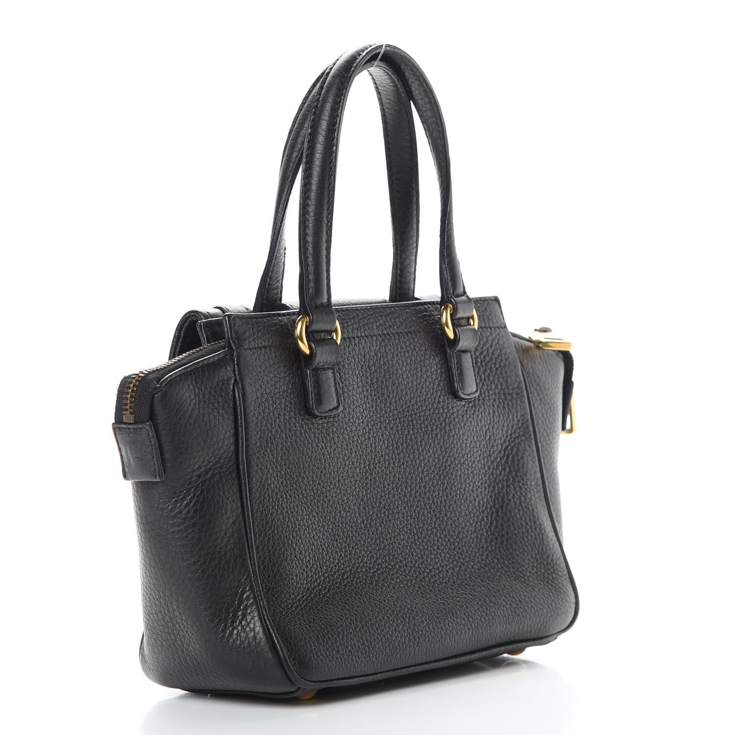 Gucci Pebbled Calfskin Small 1973 Top Handle Satchel Black 3 of 15
