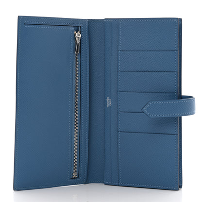 Hermes Epsom Bearn Gusset Wallet Bleu Paradis 5 of 7