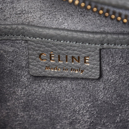 Celine Drummed Calfskin Nano Luggage Kohl 7 of 9