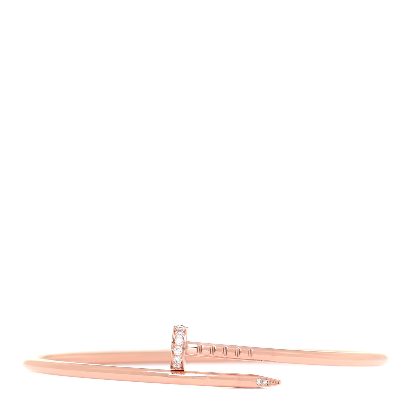 18K Pink Gold Diamond Small Juste Un Clou Bracelet 17