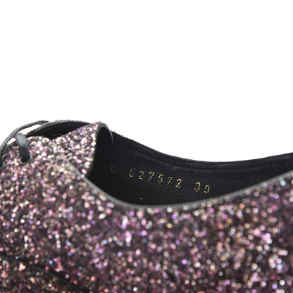 Saint Laurent Calfskin Glitter Oxfords 39 Pink 9 of 10