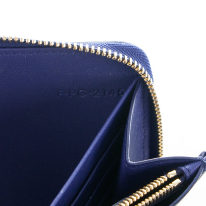 Celine Lambskin Large Zip Around Multifunction Wallet Indigo Tan 8 of 9