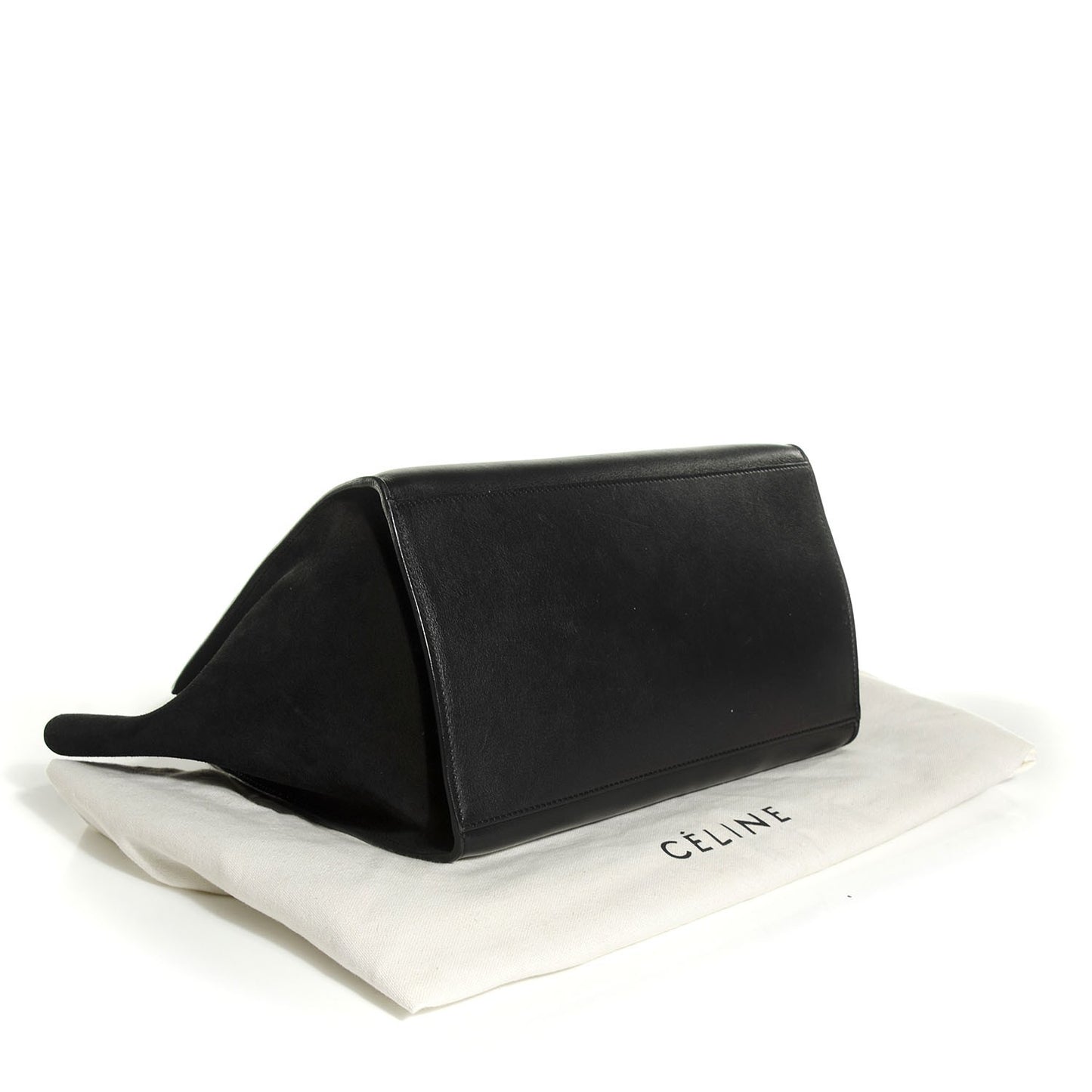 Crocodile Embossed Medium Trapeze Black