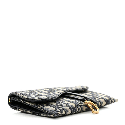 Christian Dior Oblique Saddle Chain Long Wallet Blue 5 of 12
