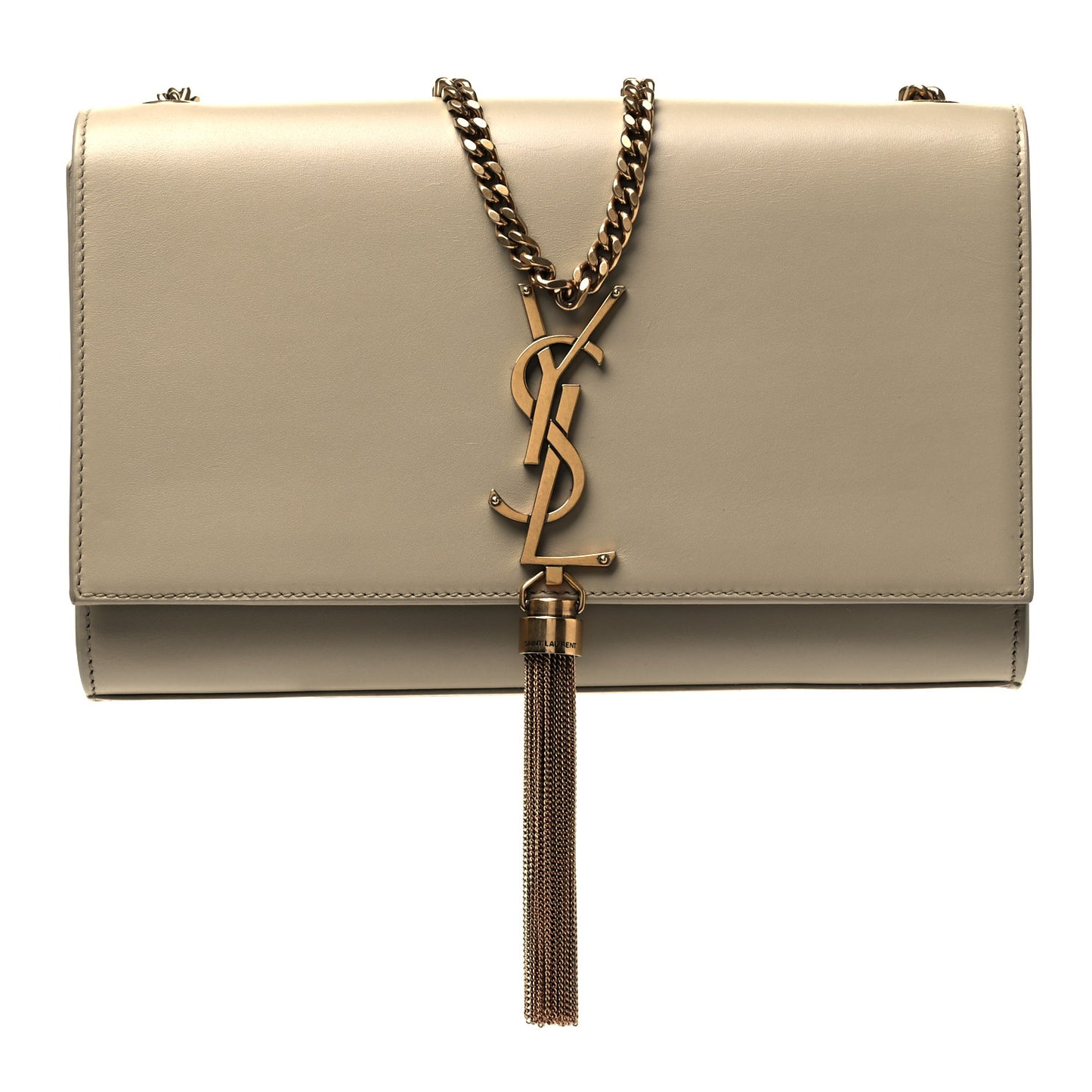 Smooth Calfskin Medium Classic Monogram Kate Tassel Satchel Nude Powder