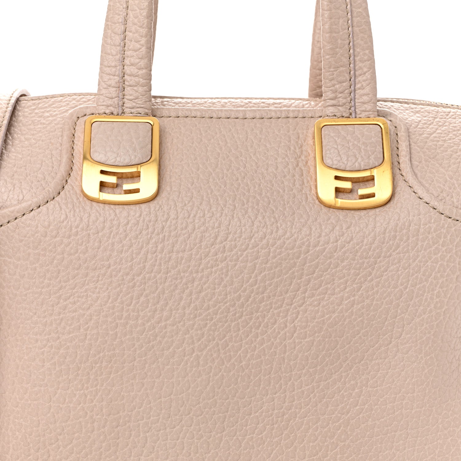 Fendi Pebbled Calfskin Small Chameleon Tote Cipria 8 of 13