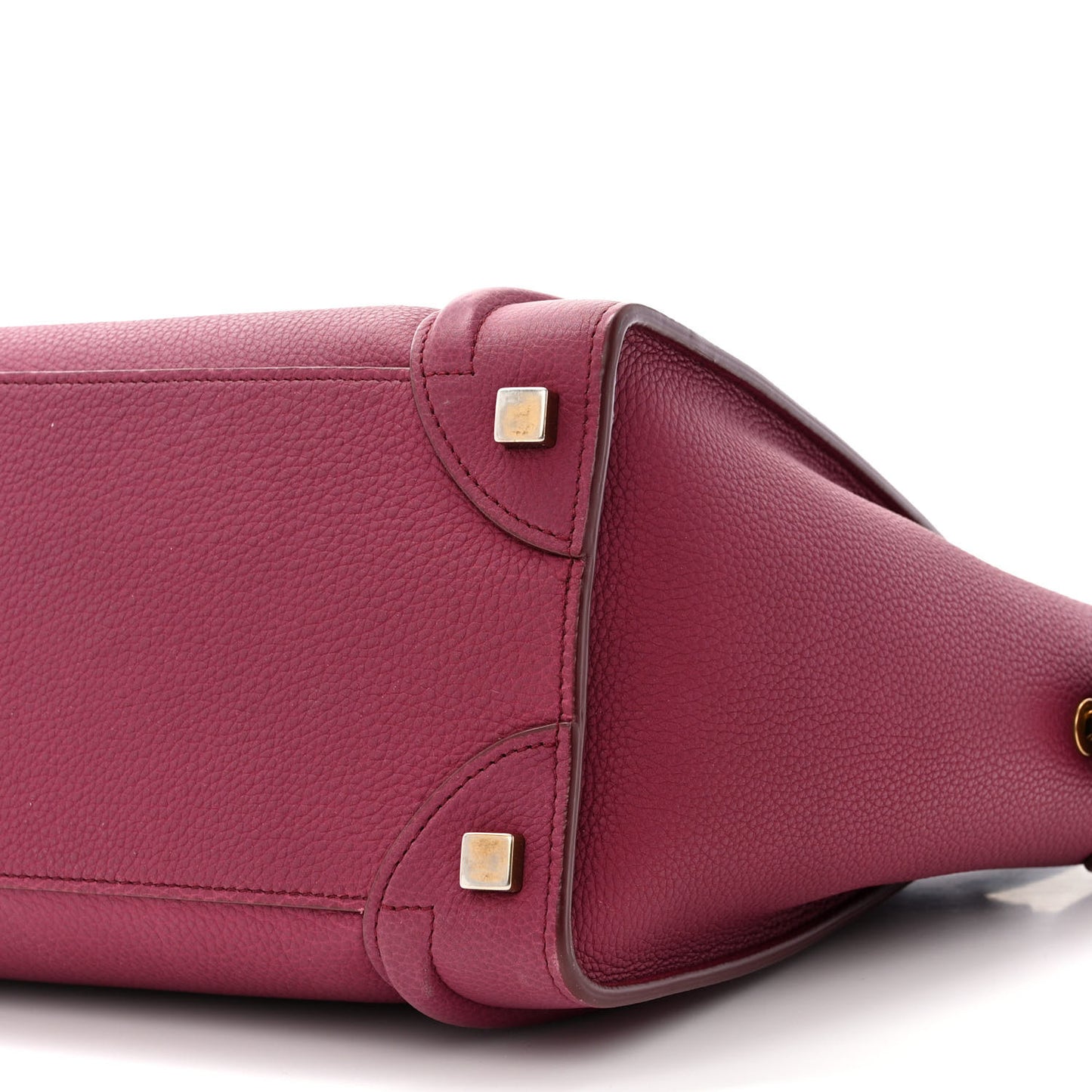 Drummed Calfskin Micro Luggage Plum