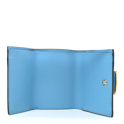 Fendi X SARAH COLEMAN Vitello FF Fish Eye Tri-Fold Wallet Multicolor Cyber Blue 5 of 8