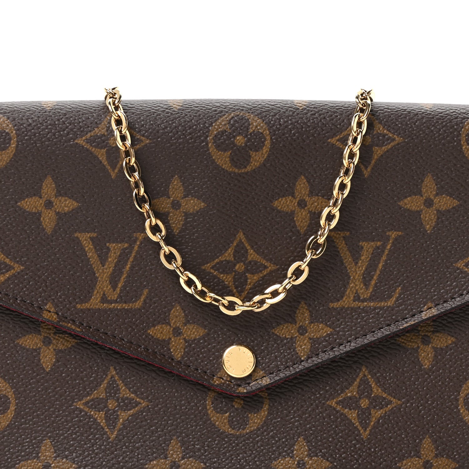 Louis Vuitton Monogram Pochette Felicie Chain Wallet Fuchsia 10 of 14