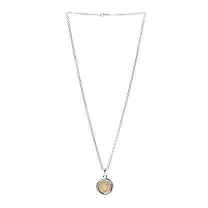Hermes Sterling Silver 18K Yellow Gold Clou De Selle Pendant Necklace 3 of 5