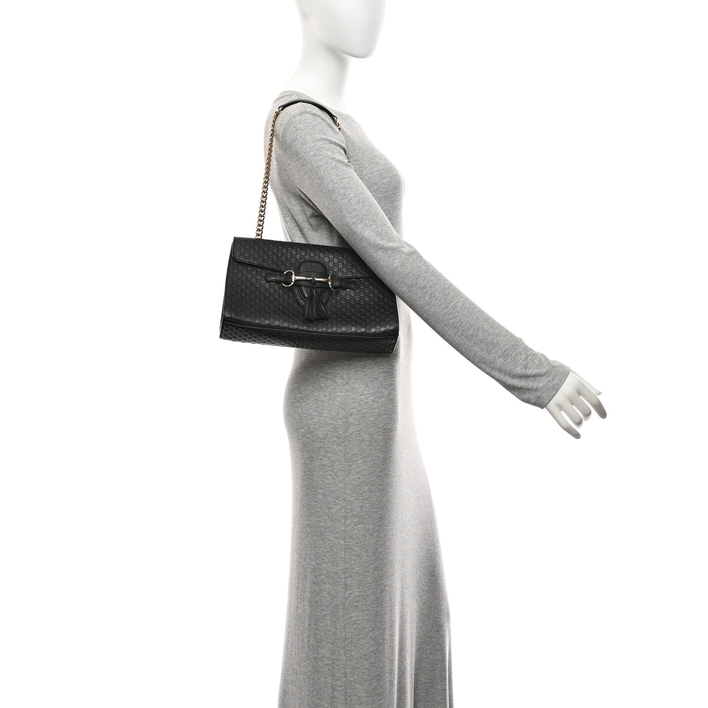 Microguccissima Medium Emily Chain Shoulder Bag Black