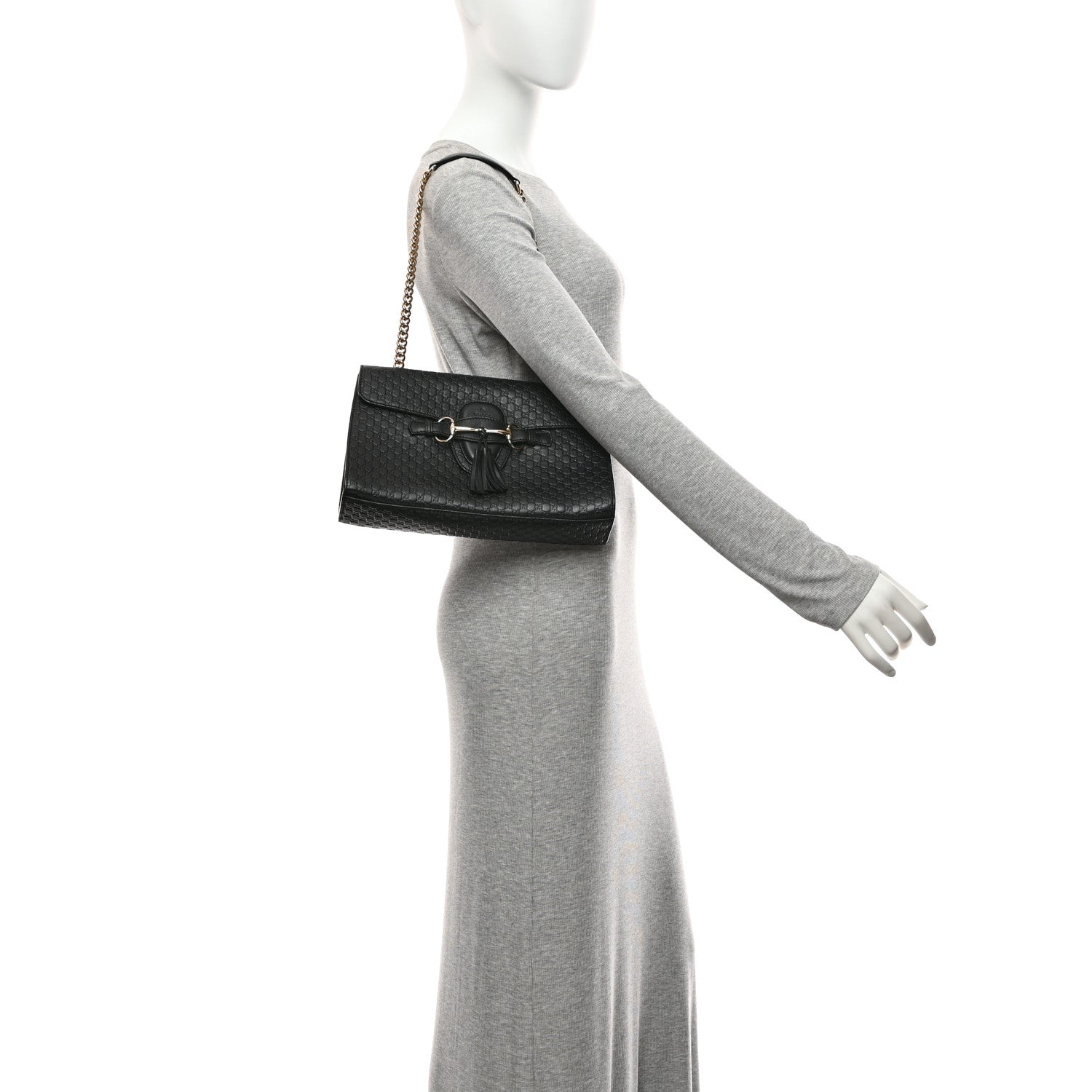 Gucci Microguccissima Medium Emily Chain Shoulder Bag Black 2 of 10