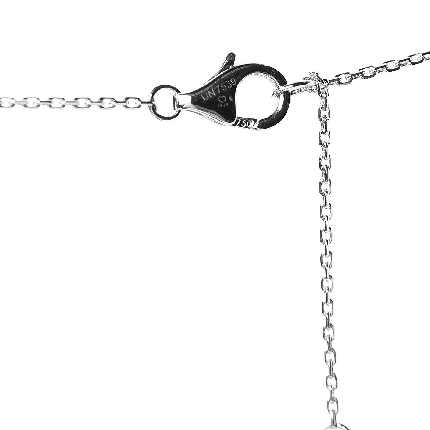 18K White Gold Black Ceramic Diamond Trinity Pendant Necklace