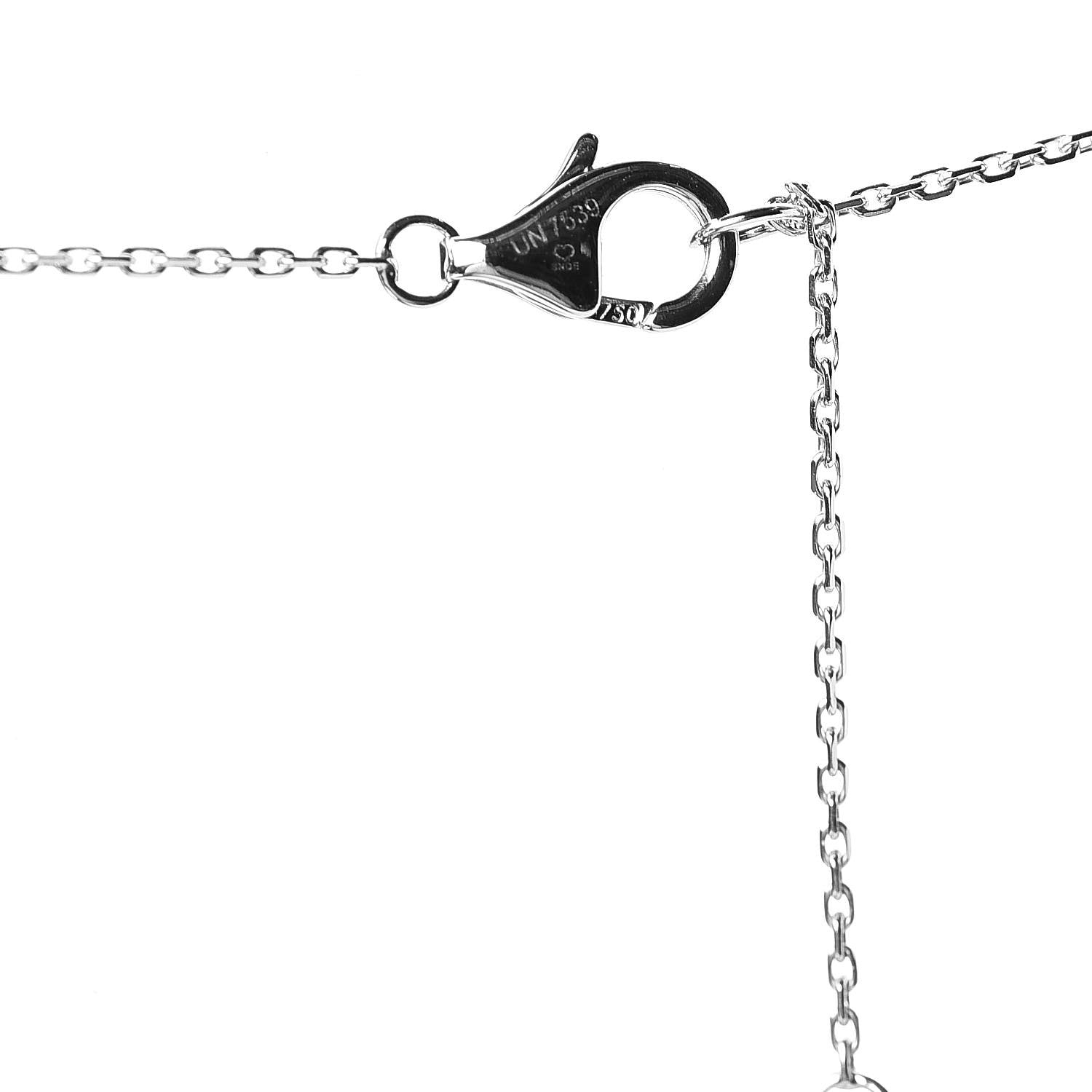 Cartier 18K White Gold Black Ceramic Diamond Trinity Pendant Necklace 5 of 5