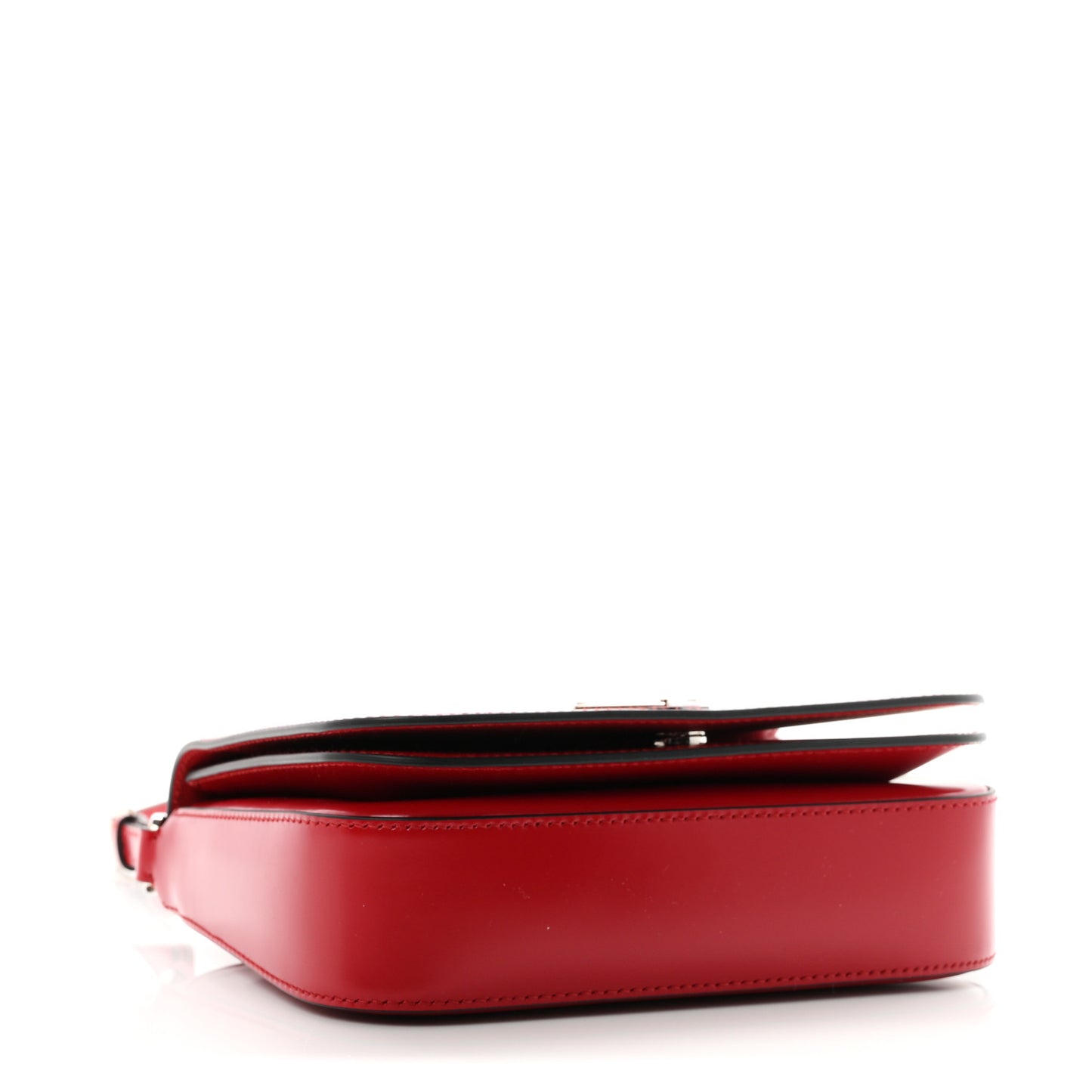 Spazzolato Flap Shoulder Bag Scarlatto