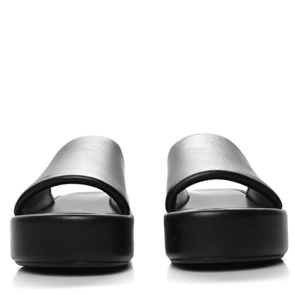 Balenciaga Smooth Nappa Logo Rise Platform Sandals 41 Black White 2 of 7