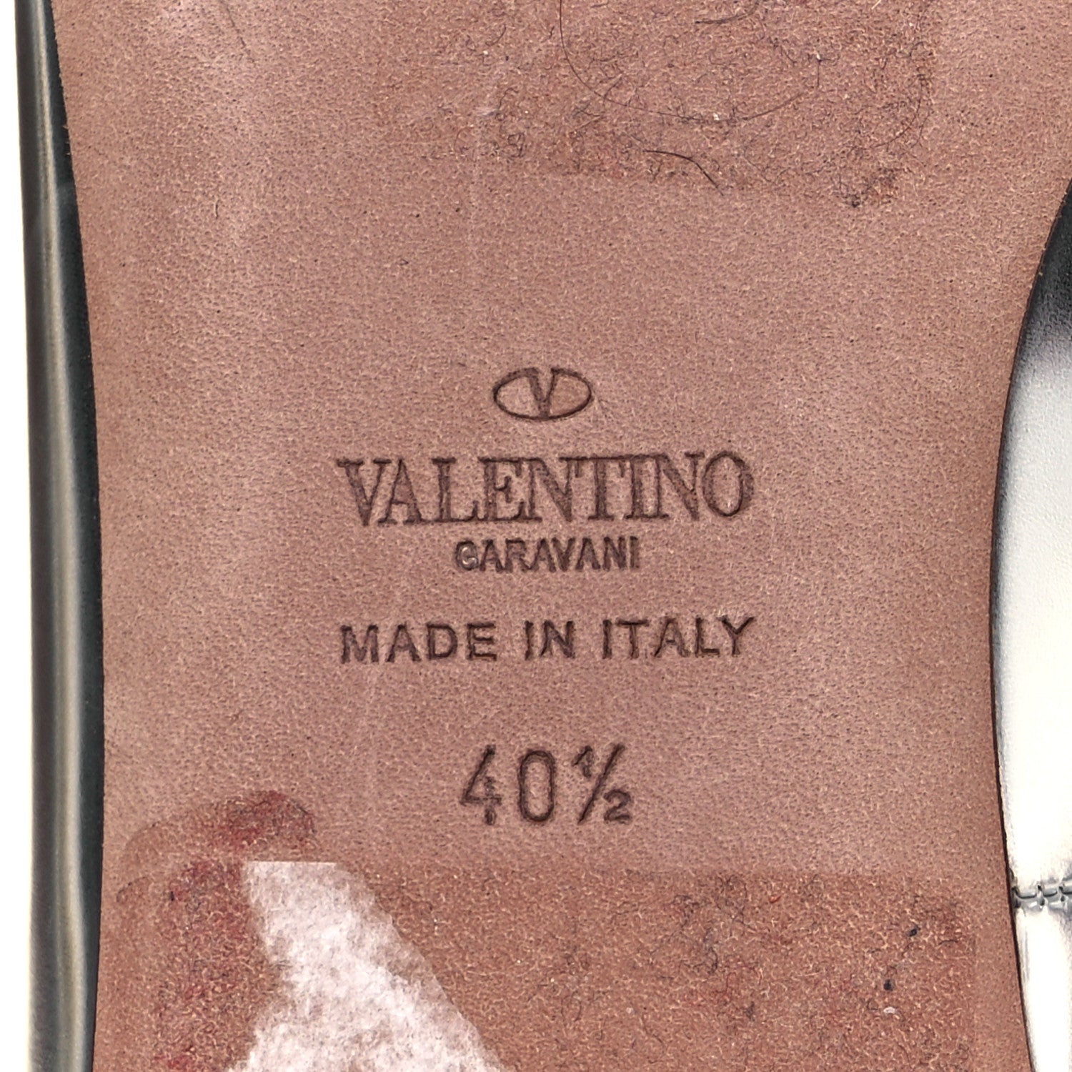 Valentino Garavani Patent Tan-Go Ballerina Flats 40.5 Silver 7 of 11