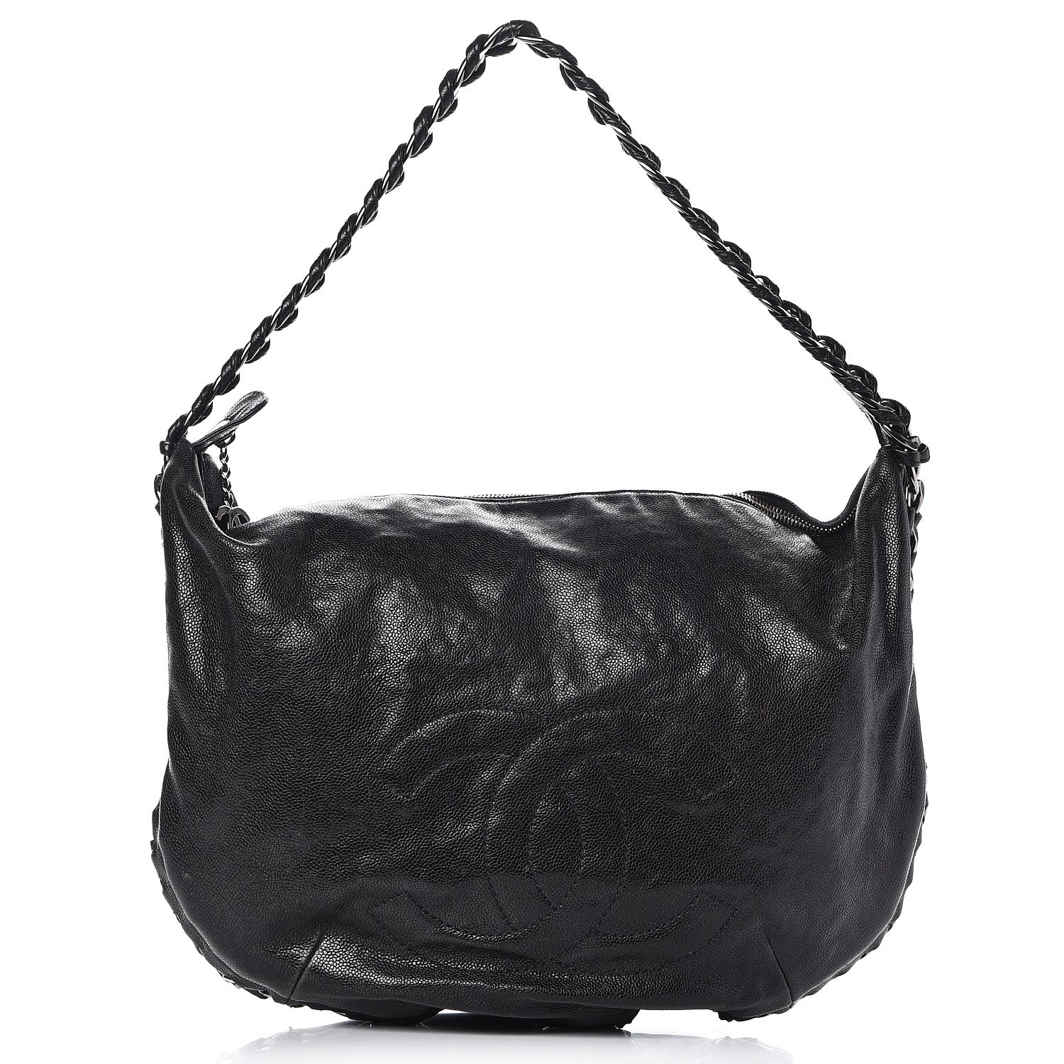 Chanel Glazed Caviar Modern Chain Hobo Black 1 of 11