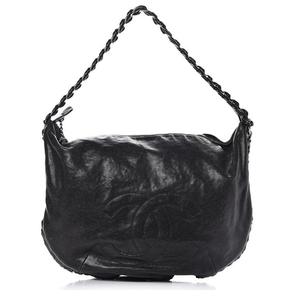 Chanel Glazed Caviar Modern Chain Hobo Black 1 of 11