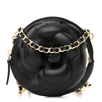 Chanel Lambskin Mini Camellia Bouquet Clutch With Chain Black 1 of 11