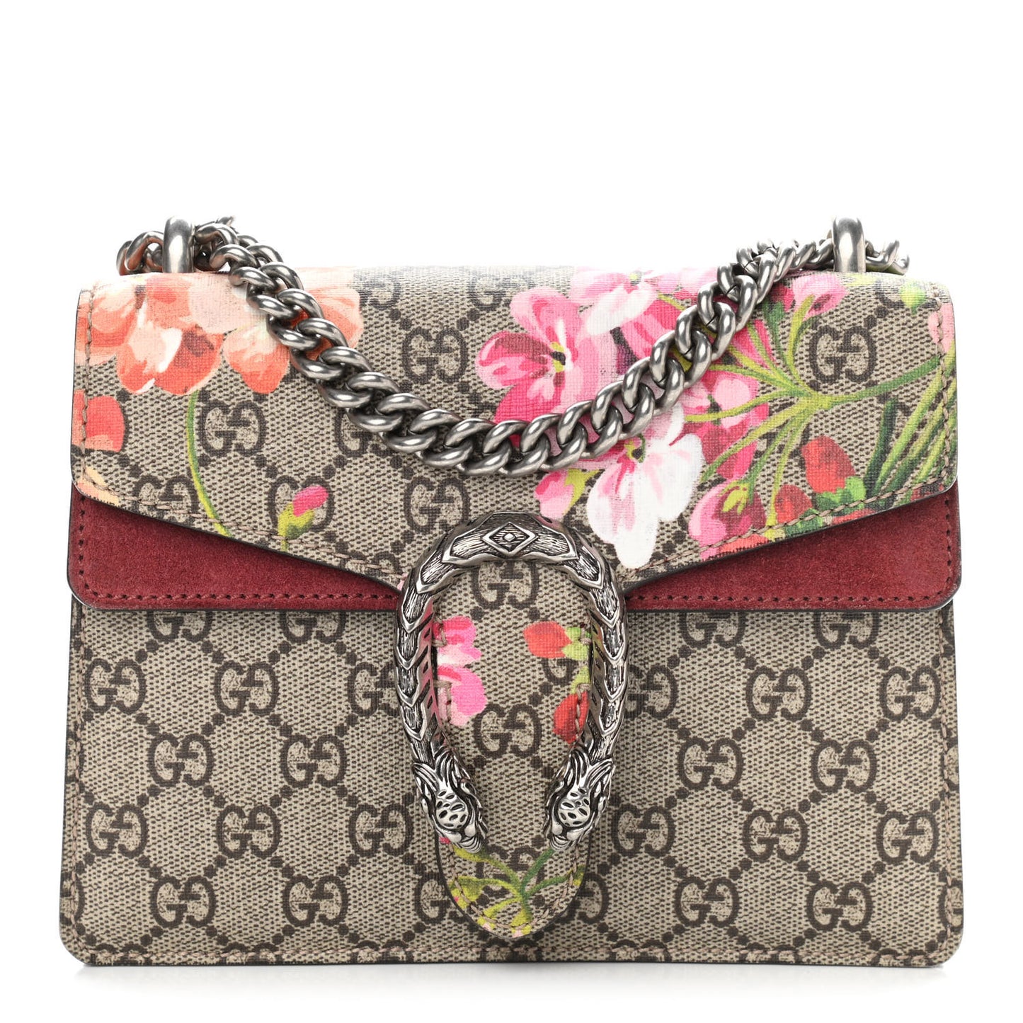 GG Supreme Monogram Blooms Mini Dionysus Shoulder Bag Beige Multicolor Dry Rose