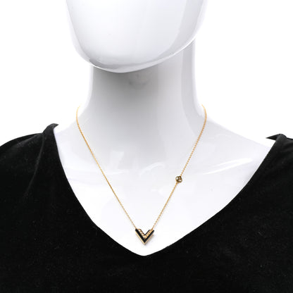 Louis Vuitton Essential Studded V Necklace Gold Black 2 of 7