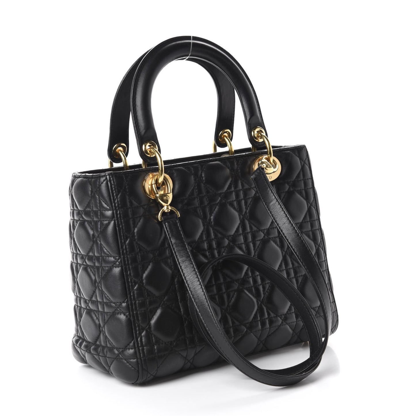 Lambskin Cannage Medium Lady Dior Black
