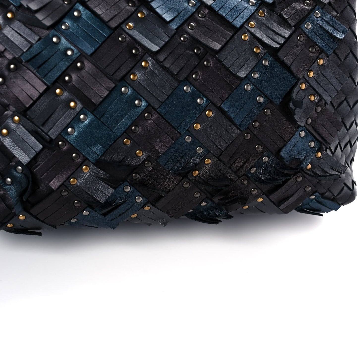 Nappa Intrecciato Studded Nodini Bag Black