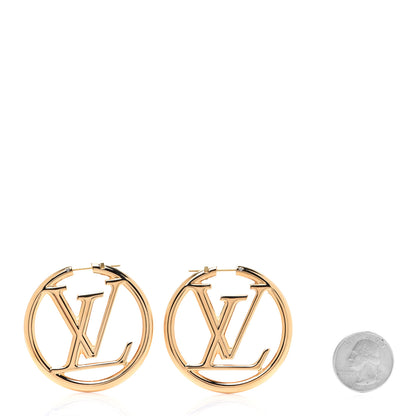 Louis Vuitton Metal Louise Hoop Earrings Gold 2 of 5