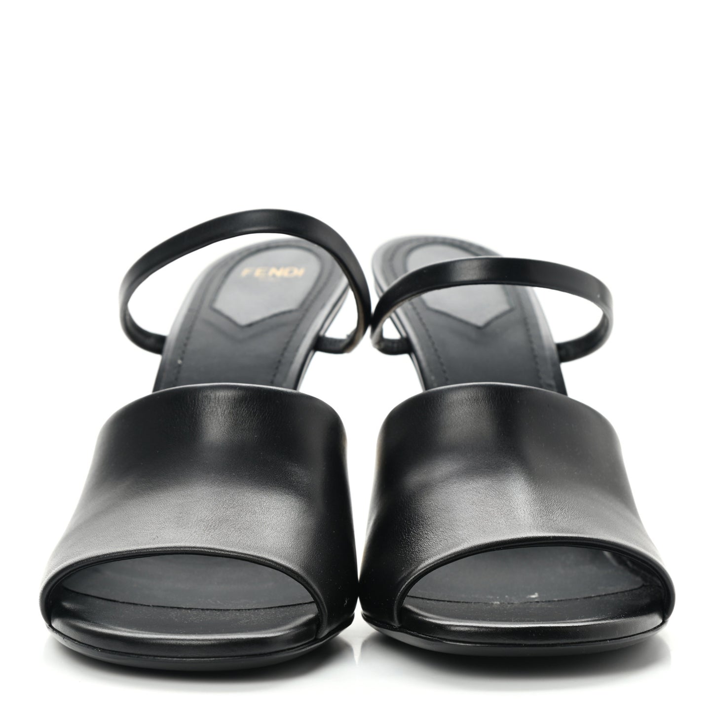 Calfskin Fendi First 95mm Slide Sandals 40 Black