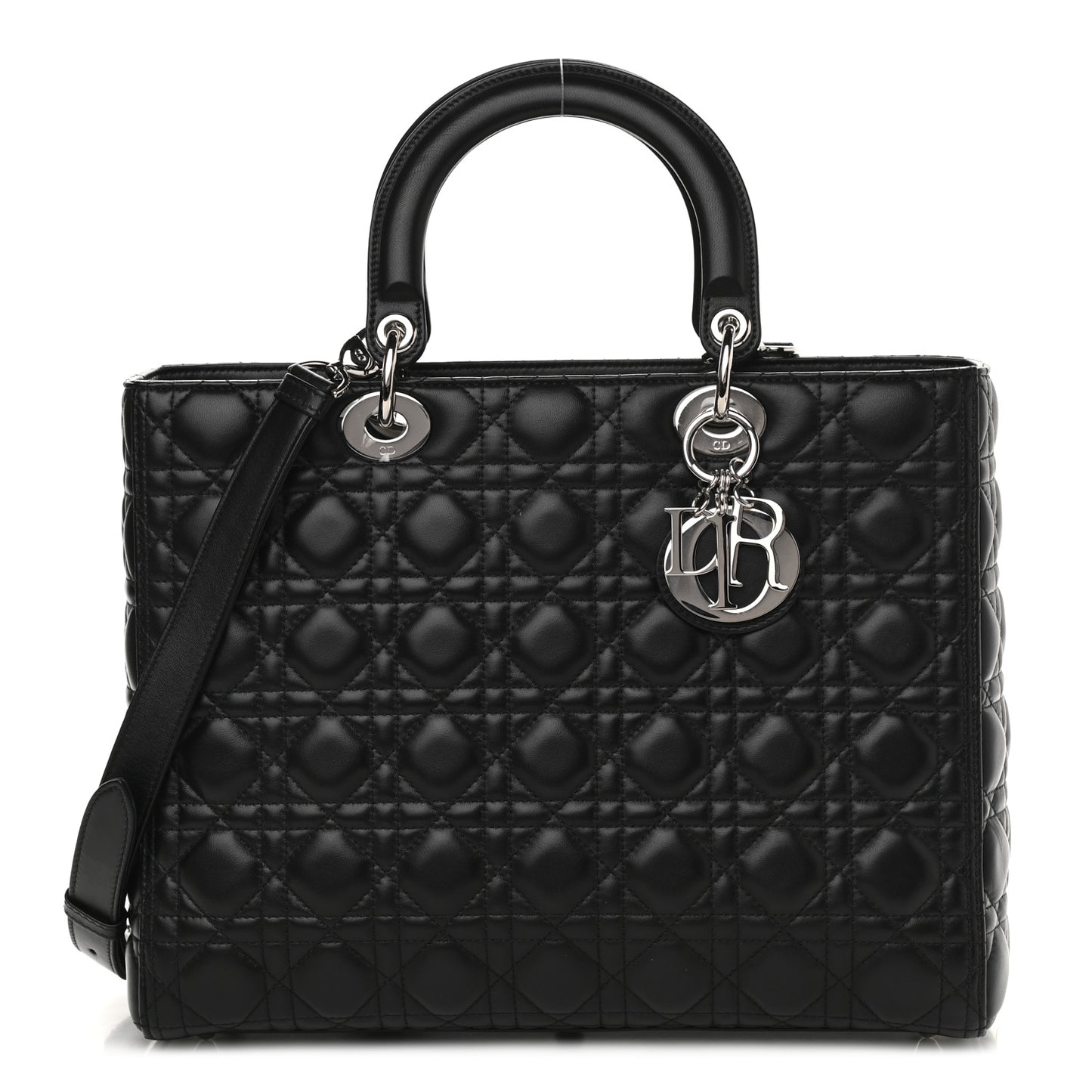 Lambskin Cannage Large Lady Dior Black