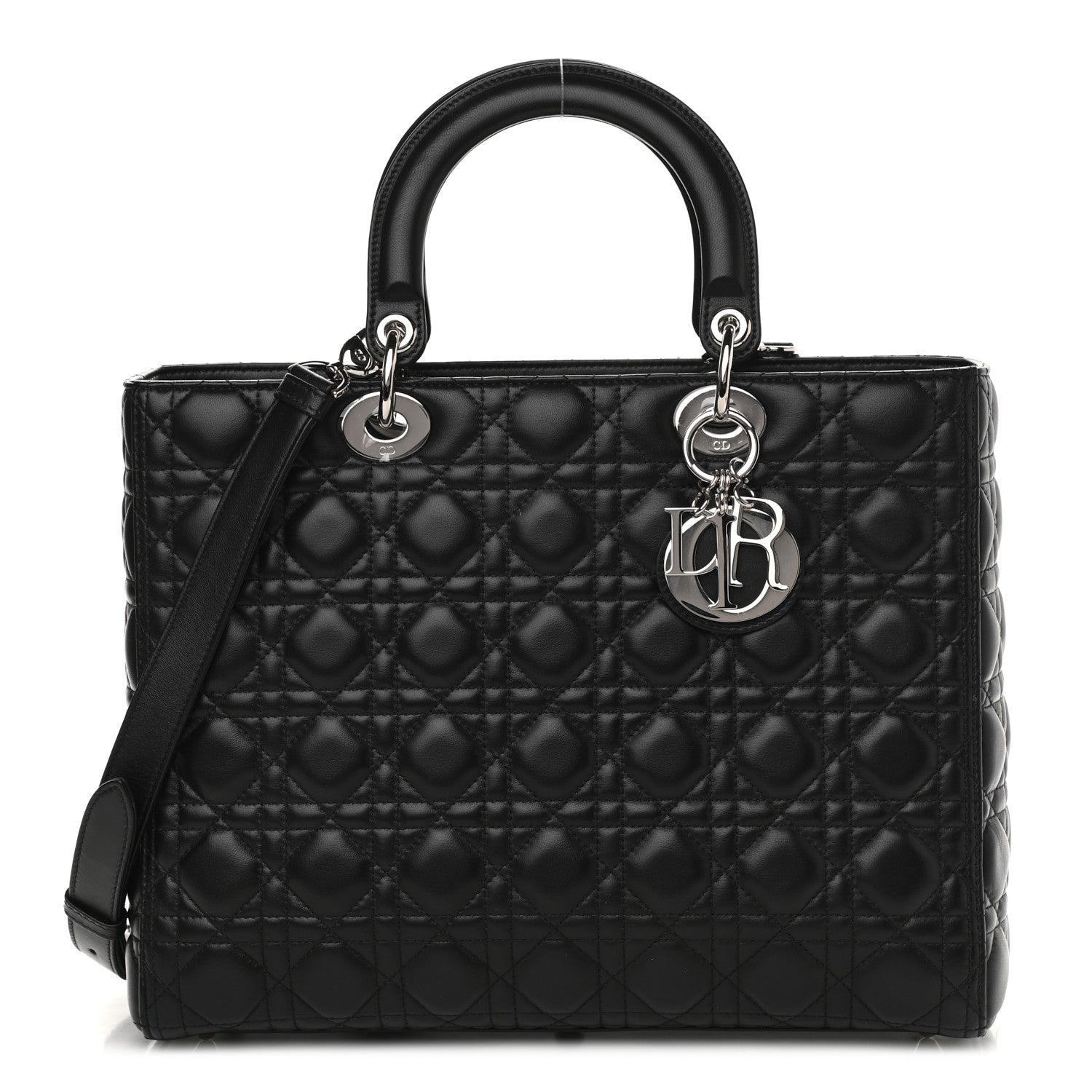Christian Dior Lambskin Cannage Large Lady Dior Black 1 of 8