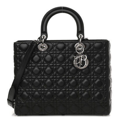 Christian Dior Lambskin Cannage Large Lady Dior Black 1 of 8