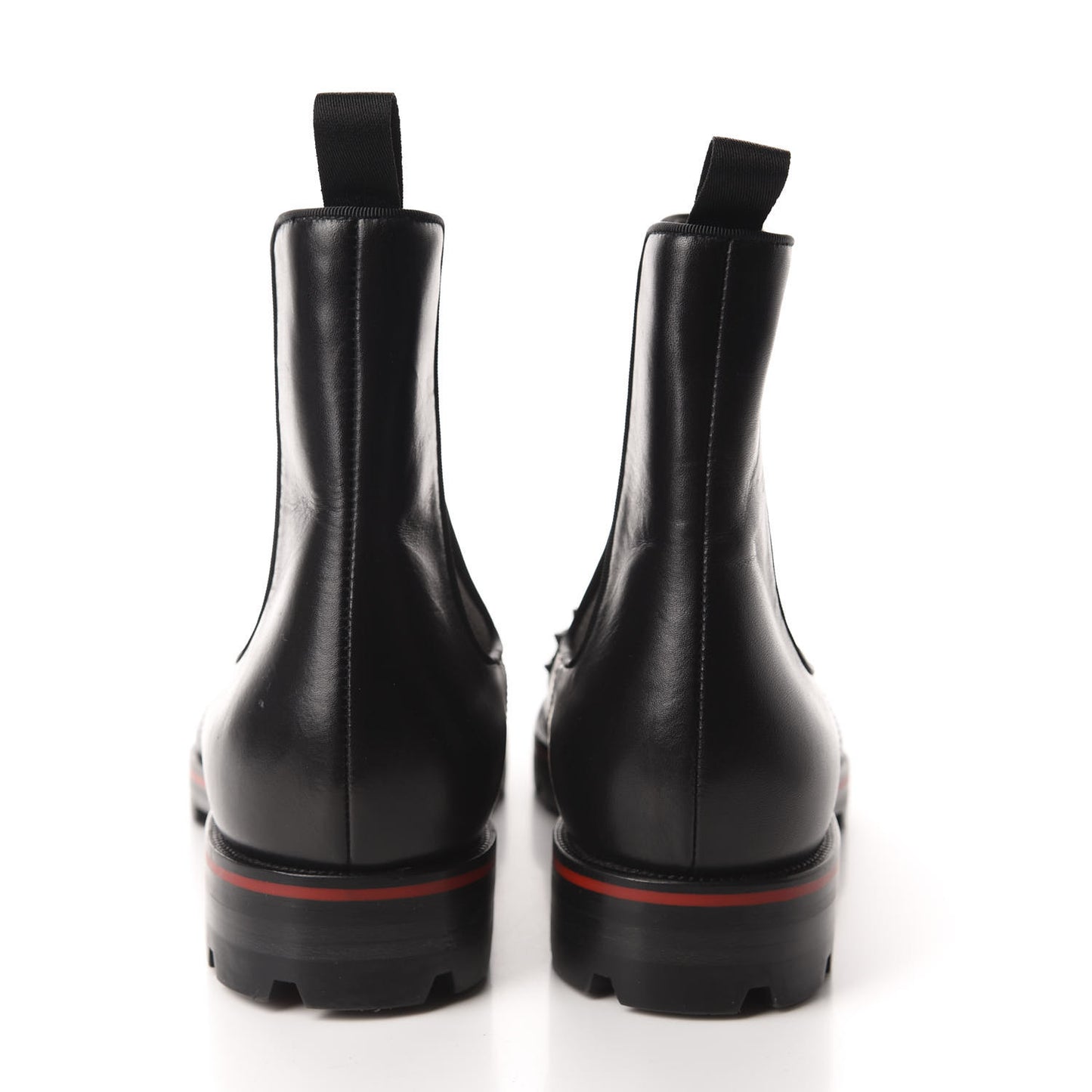Calfskin Mens Melon Spikes Flat Chelsea Boots 46 Black