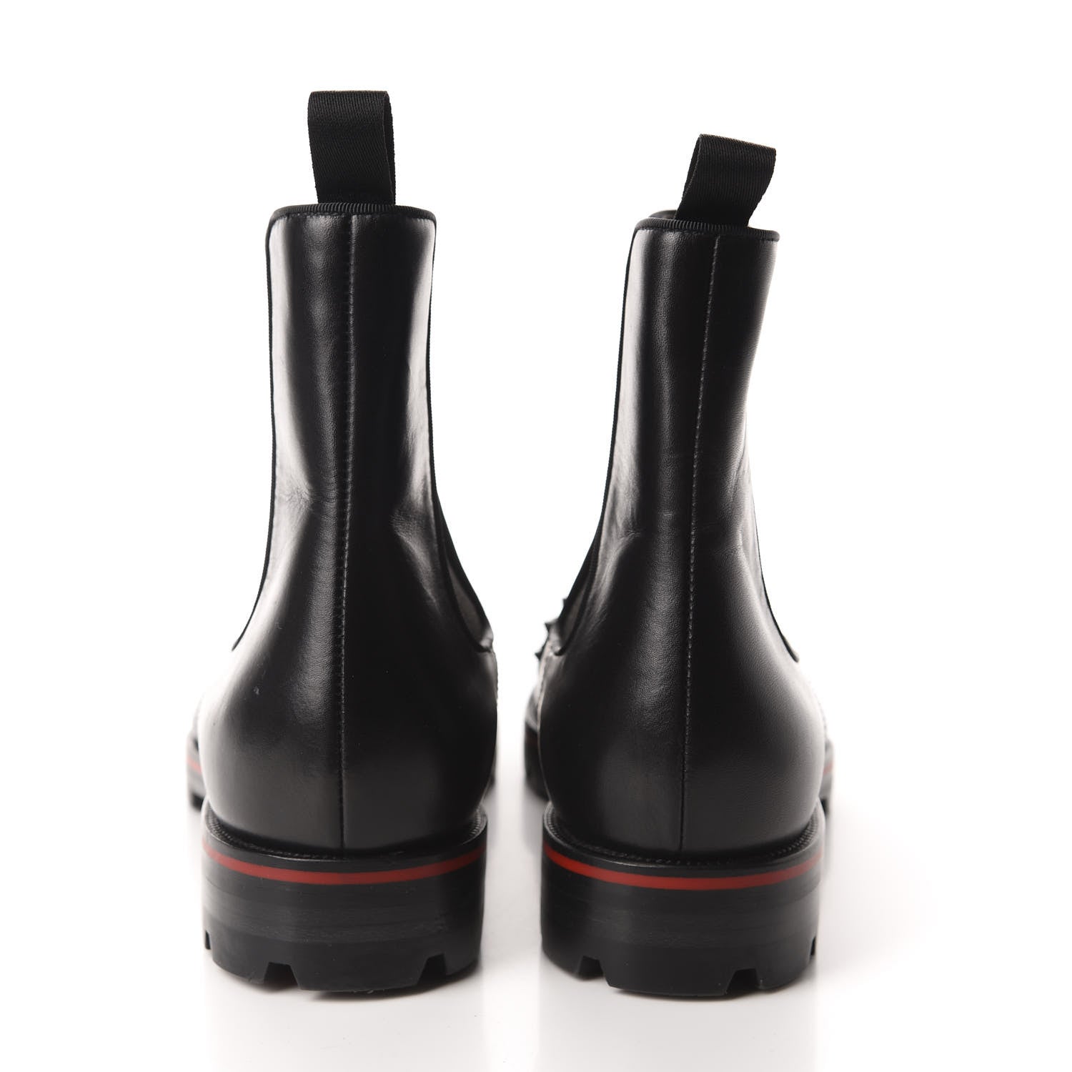 Christian Louboutin Calfskin Mens Melon Spikes Flat Chelsea Boots 46 Black 5 of 8