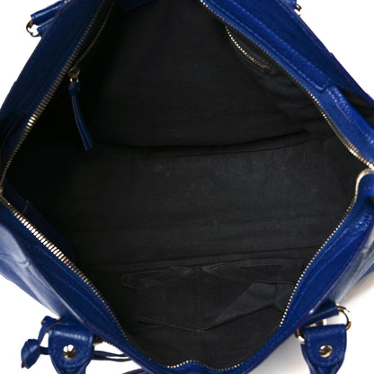 Balenciaga Chevre Gold Metallic Edge Hardware City Bleu Roi 6 of 11