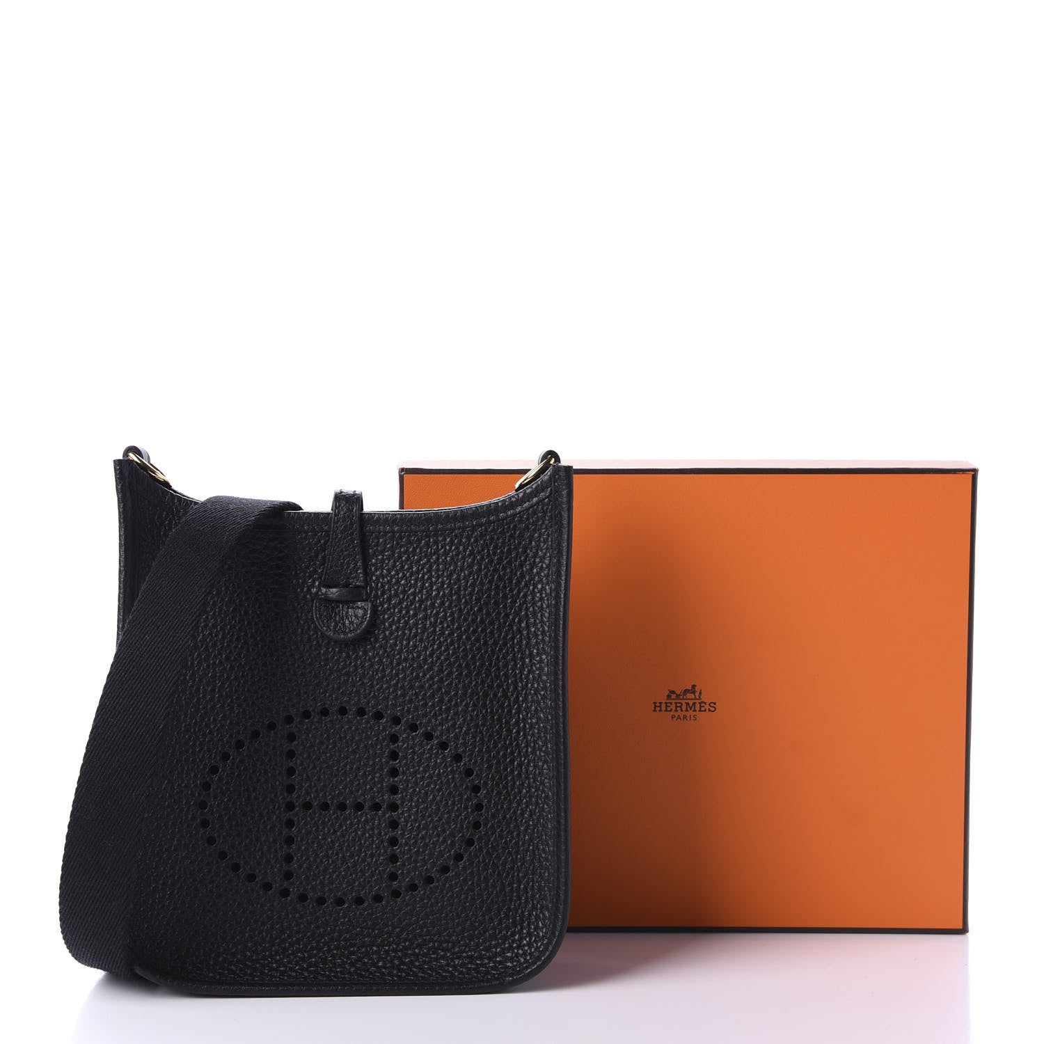 Hermes Taurillon Clemence Evelyne TPM Black 10 of 10