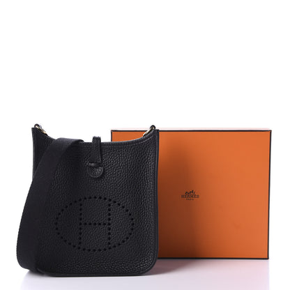Hermes Taurillon Clemence Evelyne TPM Black 10 of 10