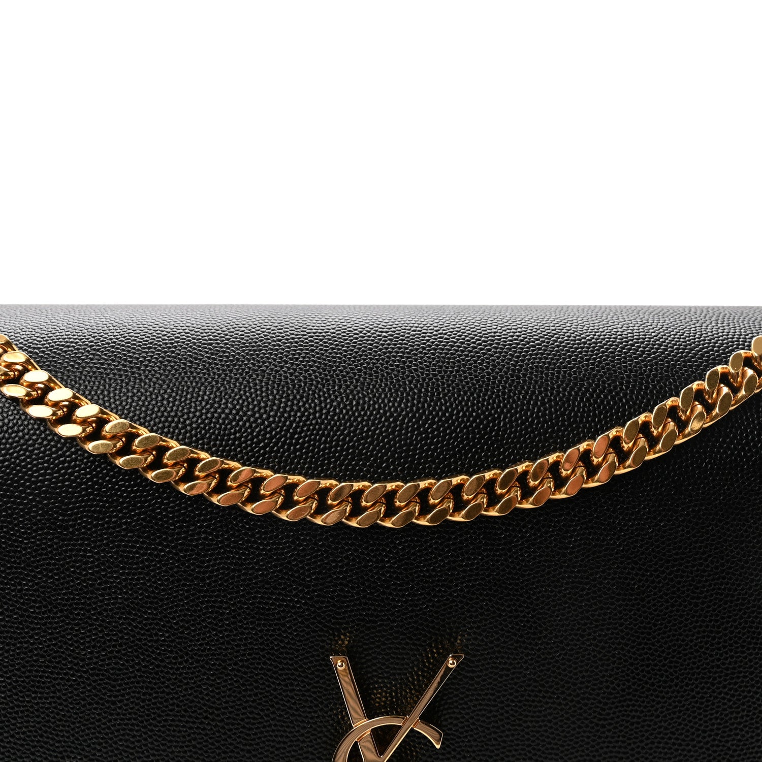 Saint Laurent Grain De Poudre Large Classic Monogram Kate Satchel Black 7 of 9
