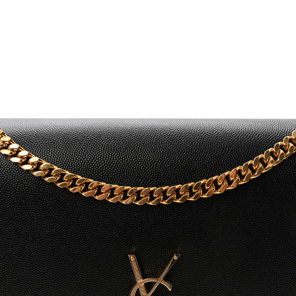 Saint Laurent Grain De Poudre Large Classic Monogram Kate Satchel Black 7 of 9