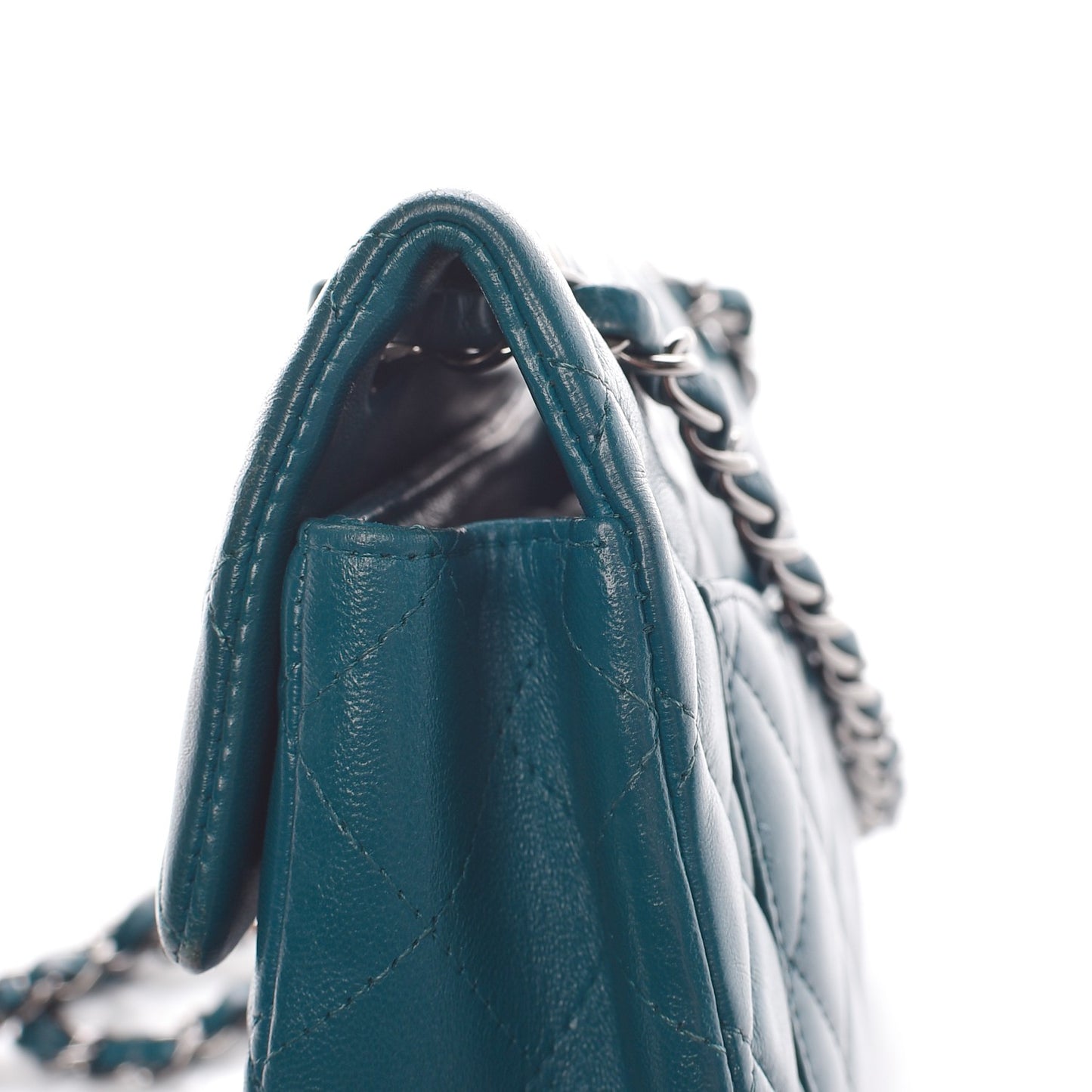 Lambskin Quilted Mini Rectangular Flap Turquoise