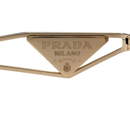 Prada Metal Symbole Triangle Logo Sunglasses SPR57YS Anthracite Gray Cammeo Beige 5 of 9