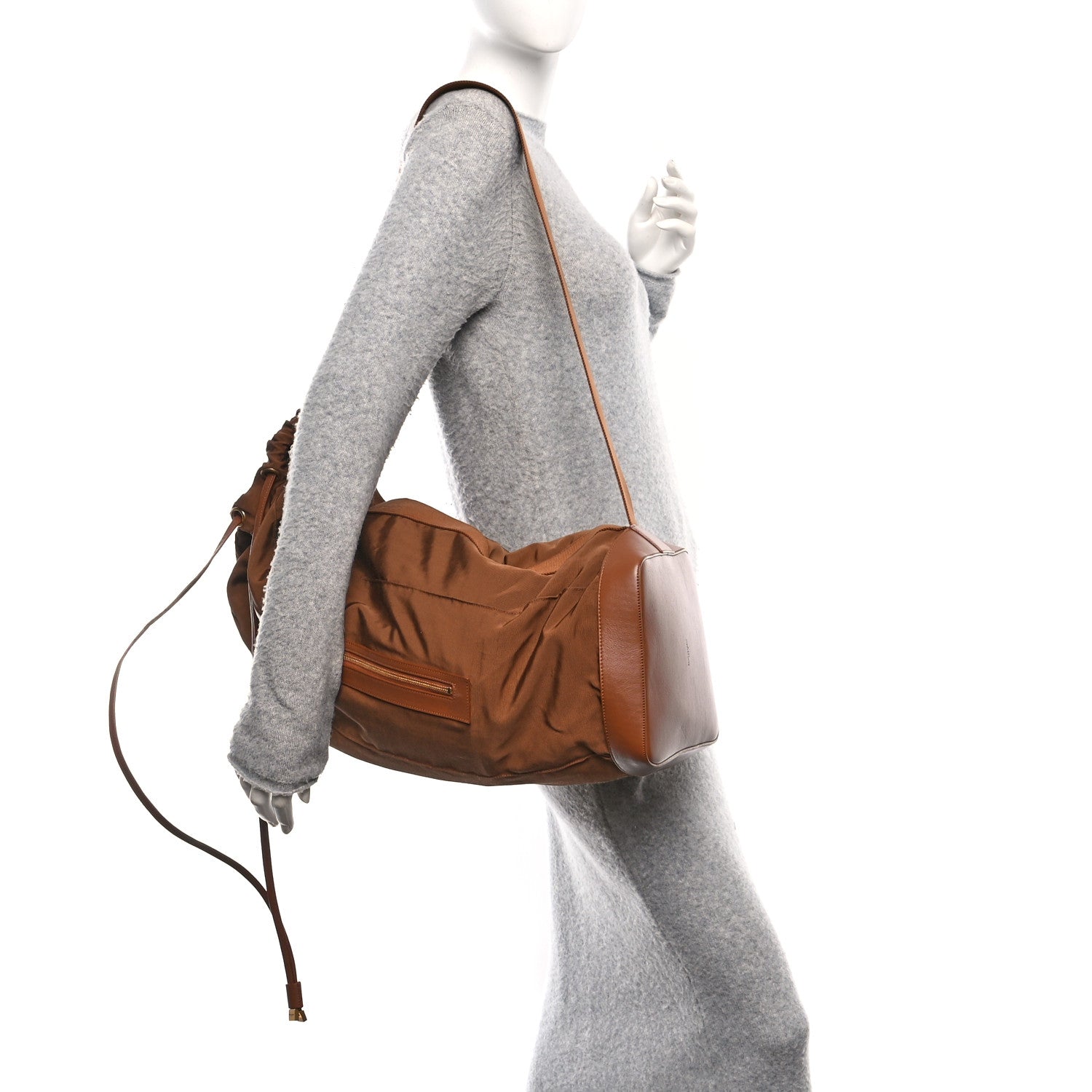 Saint Laurent Nylon City Long Sling Bag Tan 2 of 12