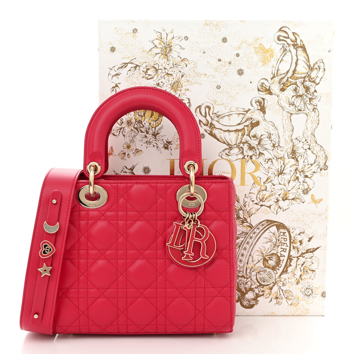 Lambskin Cannage Dioramour Small My ABCDior Lady Dior Fraise
