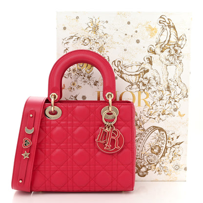 Christian Dior Lambskin Cannage Dioramour Small My ABCDior Lady Dior Fraise 10 of 10