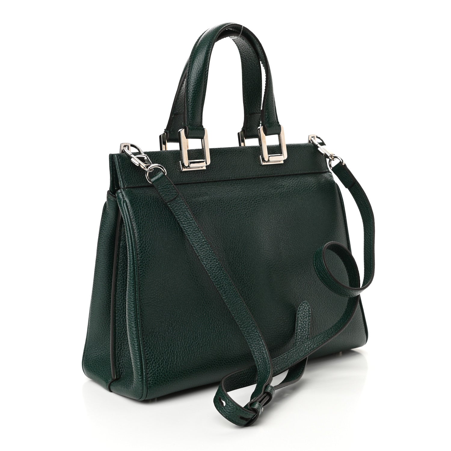 Gucci Grainy Calfskin Small Zumi Top Handle Bag Vintage Green 2 of 12